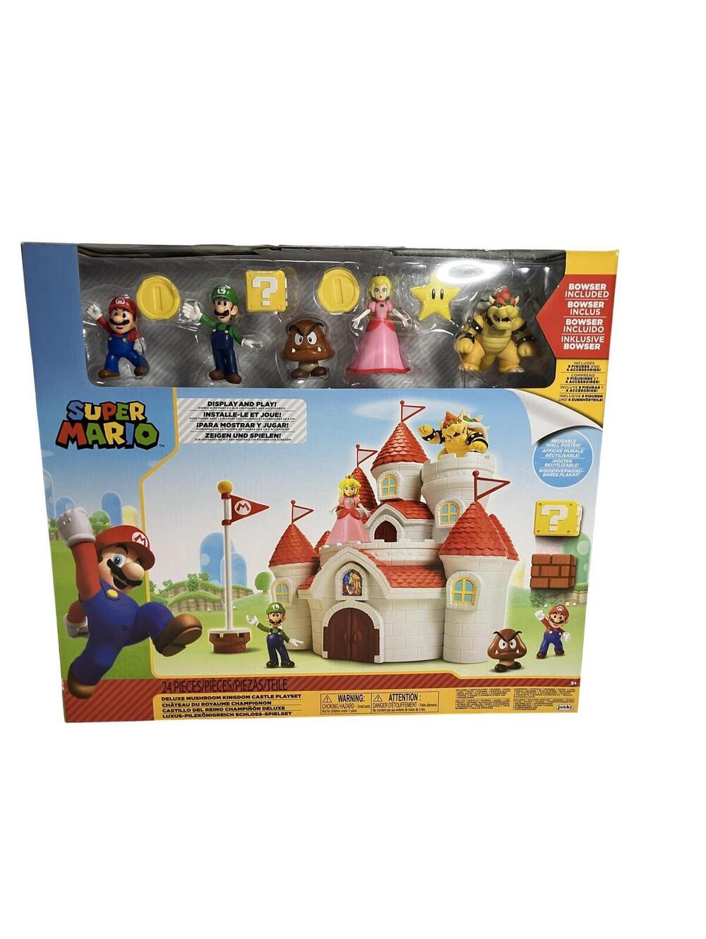 JAKKS Pacific Super Mario Deluxe Mushroom Kingdom Castle Playset Multicolor